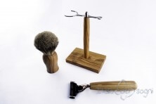 bathroom shaving set, olive wood