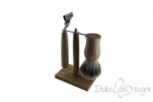 bathroom shaving set, olive wood