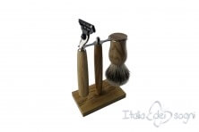 bathroom shaving set, olive wood