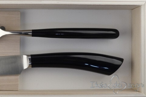 pair of Rustic cutlery, black resin