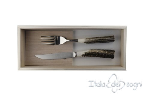 pair of Noble cutlery, deer