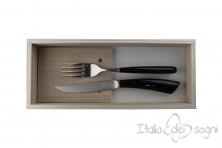 pair of Noble cutlery, black resin