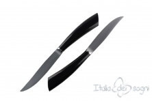 2 piece Noble steak knives, black resin