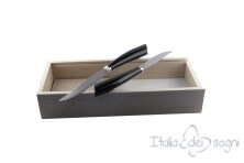 2 piece Noble steak knives, black resin