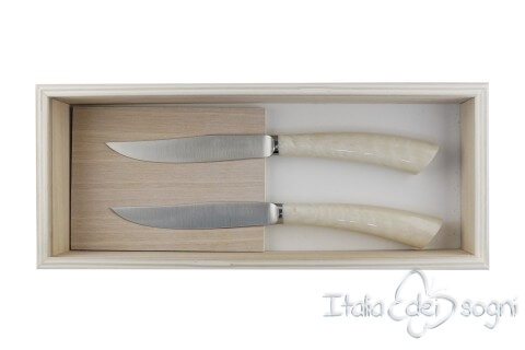 2 teiliges Steakmesser-Set Harz avorio