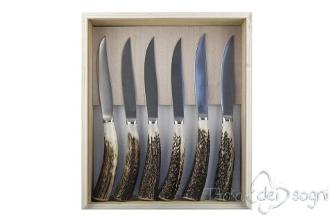 6 piece Noble steak knives, deer