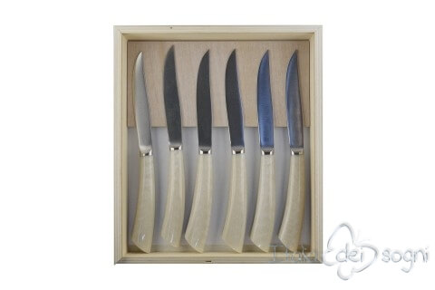 6 couteaux à steak nobile ivoire