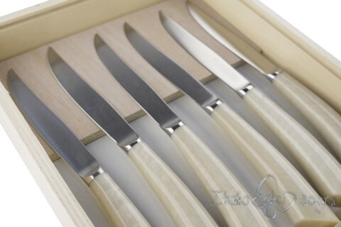 6 piece Noble steak knives, ivory