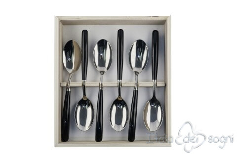 6 piece spoon set, black resin