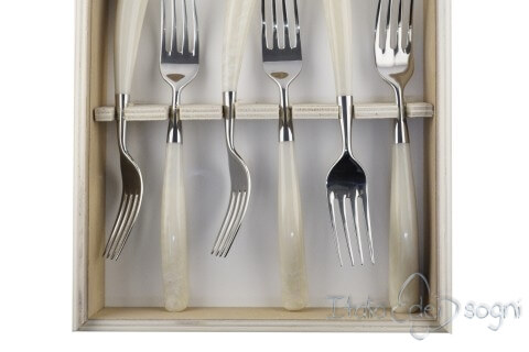 6 piece fork set, ivory resin