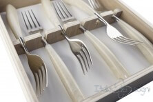 6 piece fork set, ivory resin