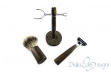 bathroom shaving set, wenge wood