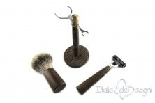 bathroom shaving set, wenge wood