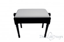 Small Bench for Piano "Bellini" - Real Leather White
