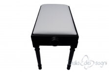 Small Bench for Piano "Bellini" - Real Leather White