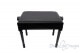 Small Bench for Piano "Bellini" - Real Leather Black
