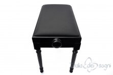 Small Bench for Piano "Bellini" - Real Leather Black