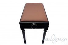 Small Bench for Piano "Bellini" - Real Leather Brown