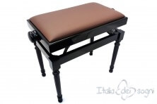 Small Bench for Piano "Bellini" - Real Leather Brown