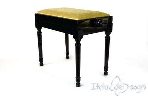 Small Bench for Piano "Bellini" - Beige Velvet