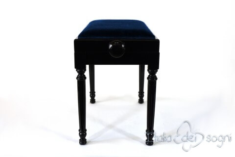 Small Bench for Piano "Bellini" - Blue Velvet