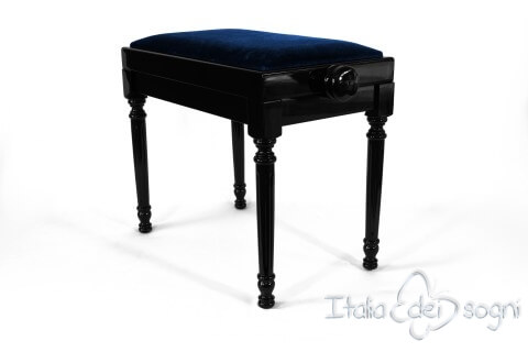 Klavierbank "Bellini" - Samt blauem