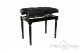 Small Bench for Piano "Bellini" - Black Velvet with Buttons