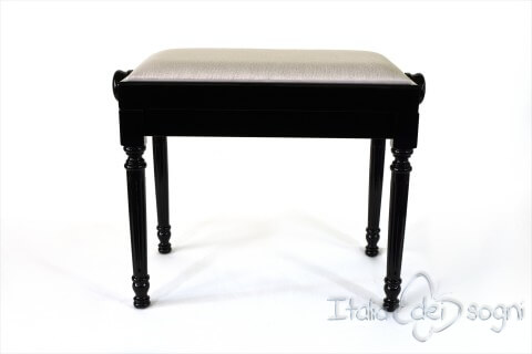 Small Bench for Piano "Bellini" - Gray Velvet