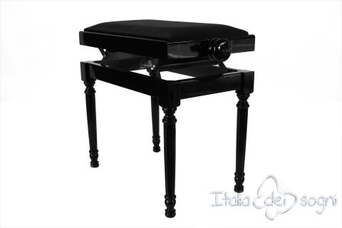 Small Bench for Piano "Bellini" - Black Velvet