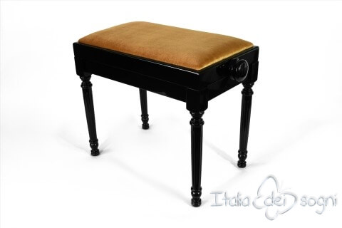 Small Bench for Piano "Bellini" - Hazelnut Velvet