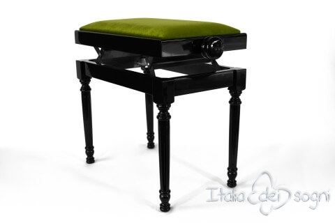 Small Bench for Piano "Bellini" - Green Velvet