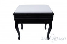 Small Bench for Piano "Toscanini" - Real Leather White
