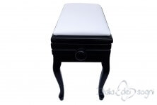 Small Bench for Piano "Toscanini" - Real Leather White