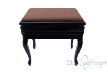Small Bench for Piano "Toscanini" - Real Leather Brown