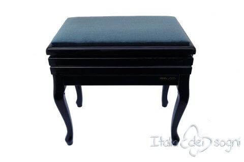 Small Bench for Piano "Toscanini" - Light Blue Velvet
