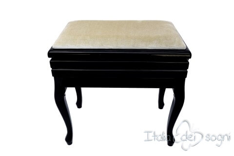 Small Bench for Piano "Toscanini" - Beige Velvet
