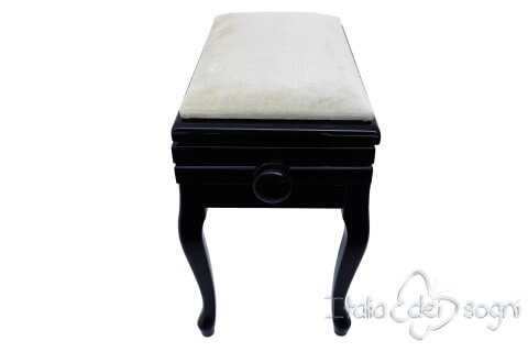 Small Bench for Piano "Toscanini" - Beige Velvet