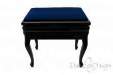 Small Bench for Piano "Toscanini" - Blue Velvet