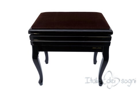 Small Bench for Piano "Toscanini" - Brown Velvet
