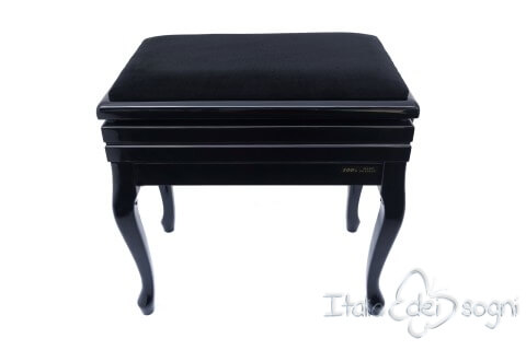 Small Bench for Piano "Toscanini" - Black Velvet
