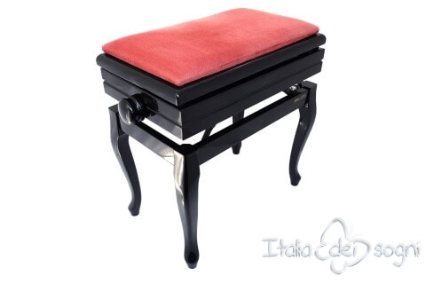 Small Bench for Piano "Toscanini" - Pink Velvet