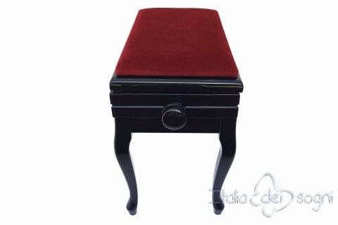 Small Bench for Piano "Toscanini" - Red Velvet
