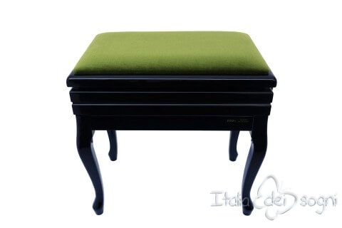 Small Bench for Piano "Toscanini" - Green Velvet