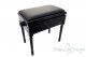Small Bench for Piano "Carulli" - Real Leather Black