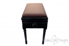 Small Bench for Piano "Carulli" - Real Leather Brown