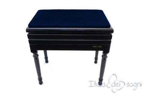 Small Bench for Piano "Carulli" - Blue Velvet