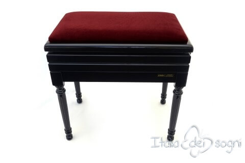 Small Bench for Piano "Carulli" - Bordeaux Velvet