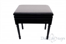 Small Bench for Piano "Carulli" - Gray Velvet