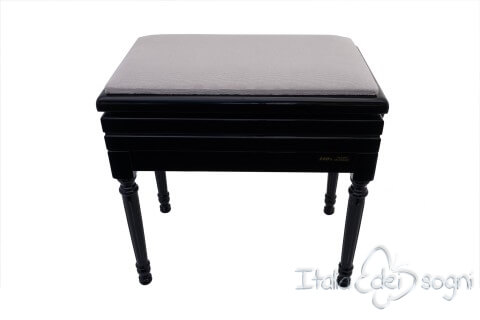 Small Bench for Piano "Carulli" - Gray Velvet