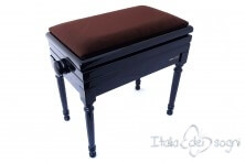 Small Bench for Piano "Carulli" - Brown Velvet